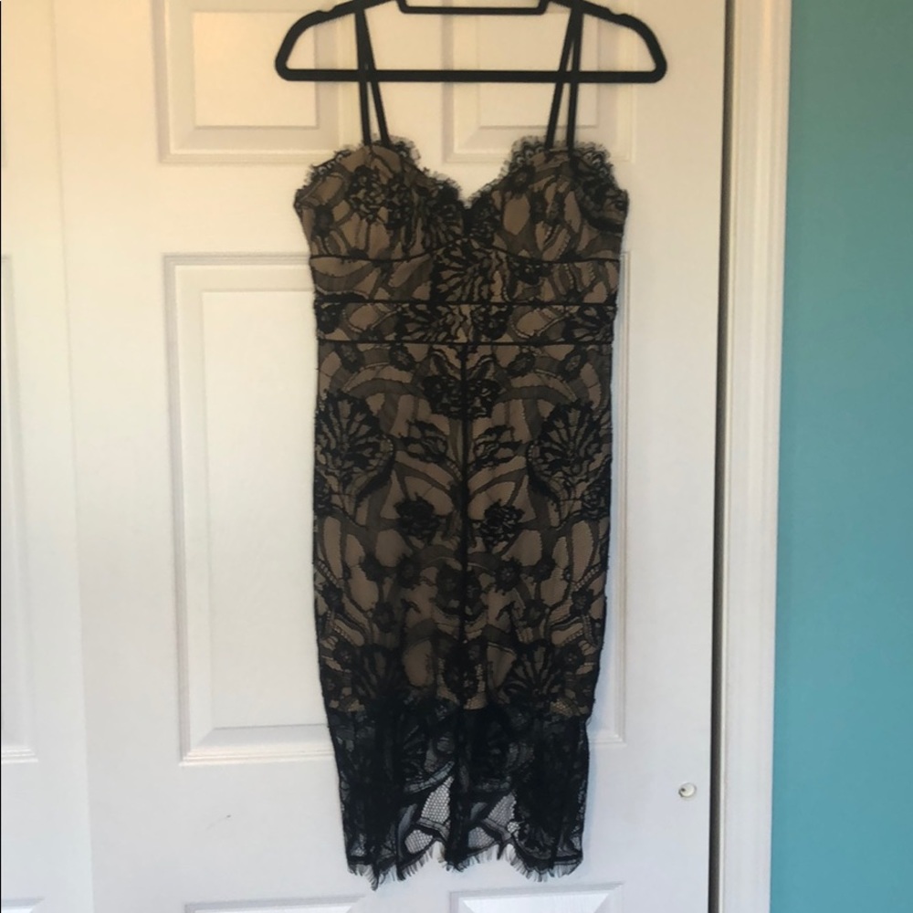 Bebe black and nude lace dress